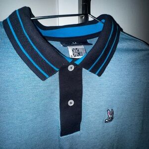 Psycho Bunny Polo Shirt Men’s Size 6 (XL) – Blue/Black Trim